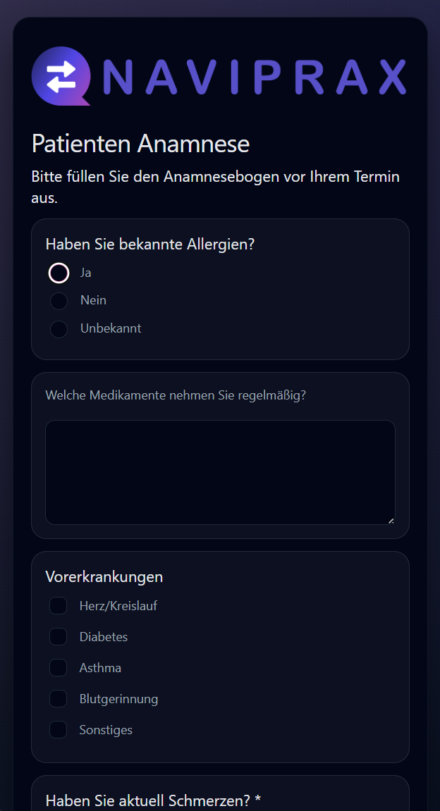 Patienten Anamnese